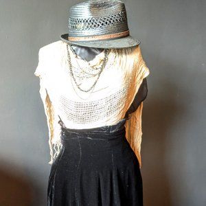 Black Velvet High Waist Full Skirt Vintage Romance